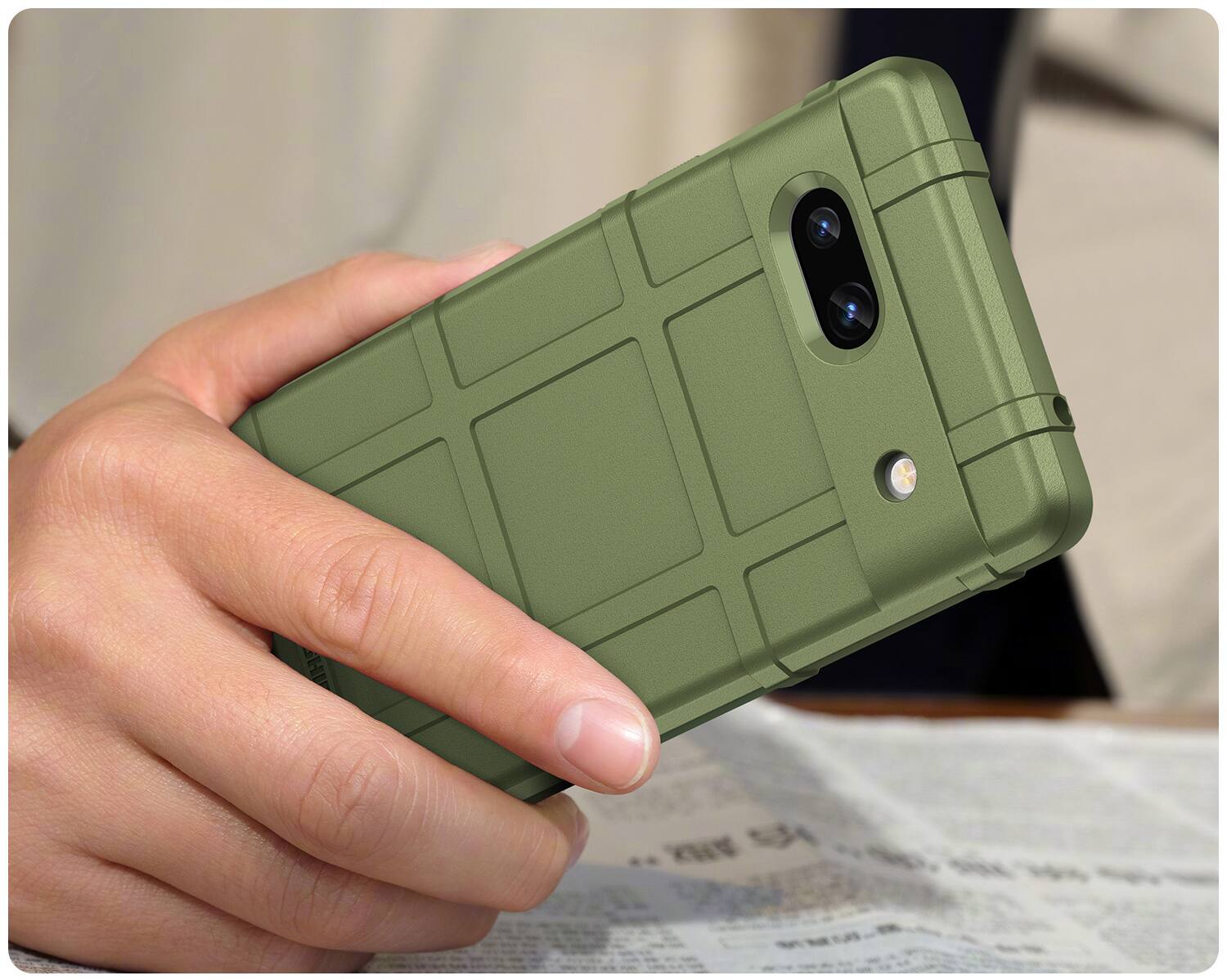 Alt View 3. Nakedcellphone - Special Ops Case for Google Pixel 7a - Olive.