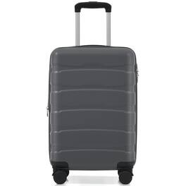 PexFix - 20" Hardshell ABS Carry-On, Durable Expandable Travel Suitcase with Spinner Wheels, TSA Lock for Air Travel - Gray