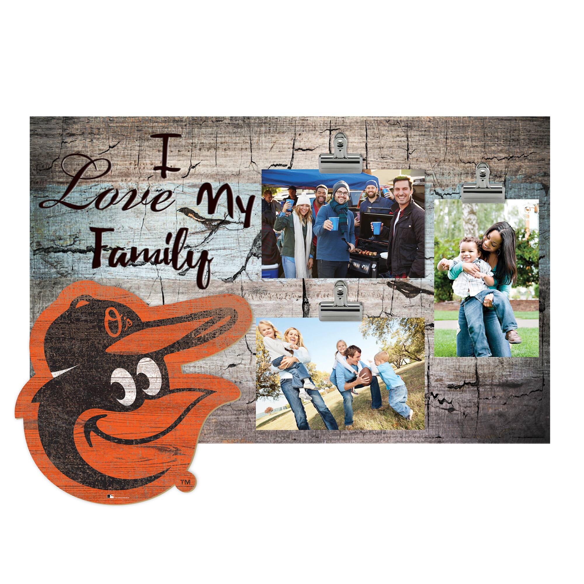 Baltimore Orioles 11" x 19" I Love My Family Clip Photo Frame
