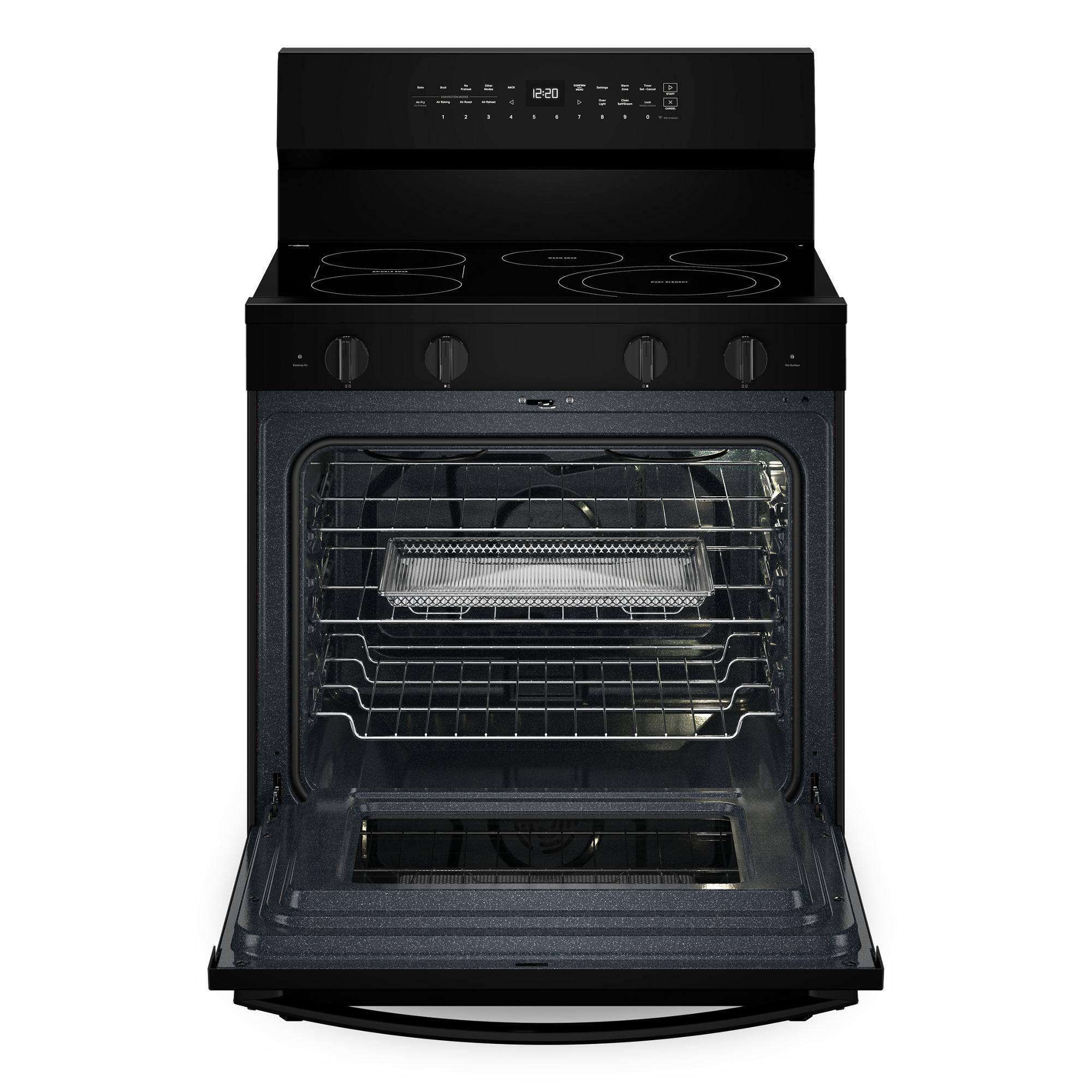 Alt View 1. Whirlpool - 5.3 Cu. Ft. Freestanding Electric Range with Air Cooking Technology - Black.