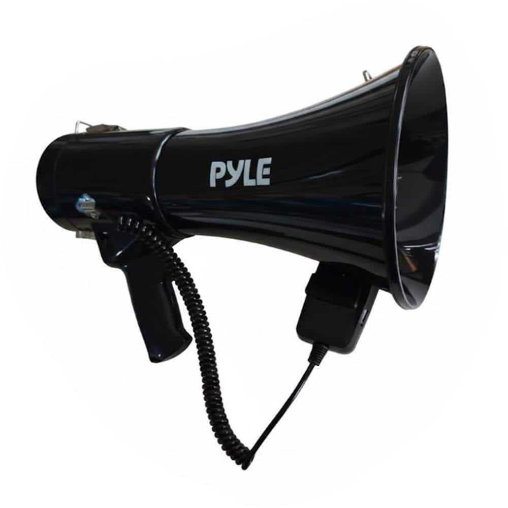 Pyle - 50W Portable Megaphone Bullhorn Speaker– Alarm Siren, Adjustable Volume up to 1700 Yards, Aux Input & USB