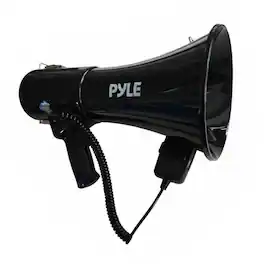 Pyle - 50W Portable Megaphone Bullhorn Speaker– Alarm Siren, Adjustable Volume up to 1700 Yards, Aux Input & USB