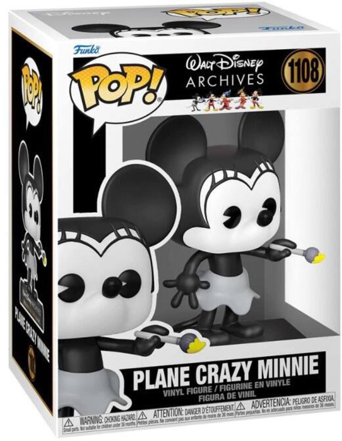 Tike Funko WALT Disney 1108 M POP! ARCHIVES KUNE COAZ MINE PLANE CRAZY MINNIE FIGURINE EN VINYLE FIGURE I VINYL DE VINIL FIGURA PELIGRO DE ASFIA D'TOUFFEMENT ADVERTENCIA: por nos de 36 ATTENTION: DANGER D Partes pequelas No 1 de 36 WARNING: CHOKING HAZARO. pieces N pe 36 Pettes for Smal perts