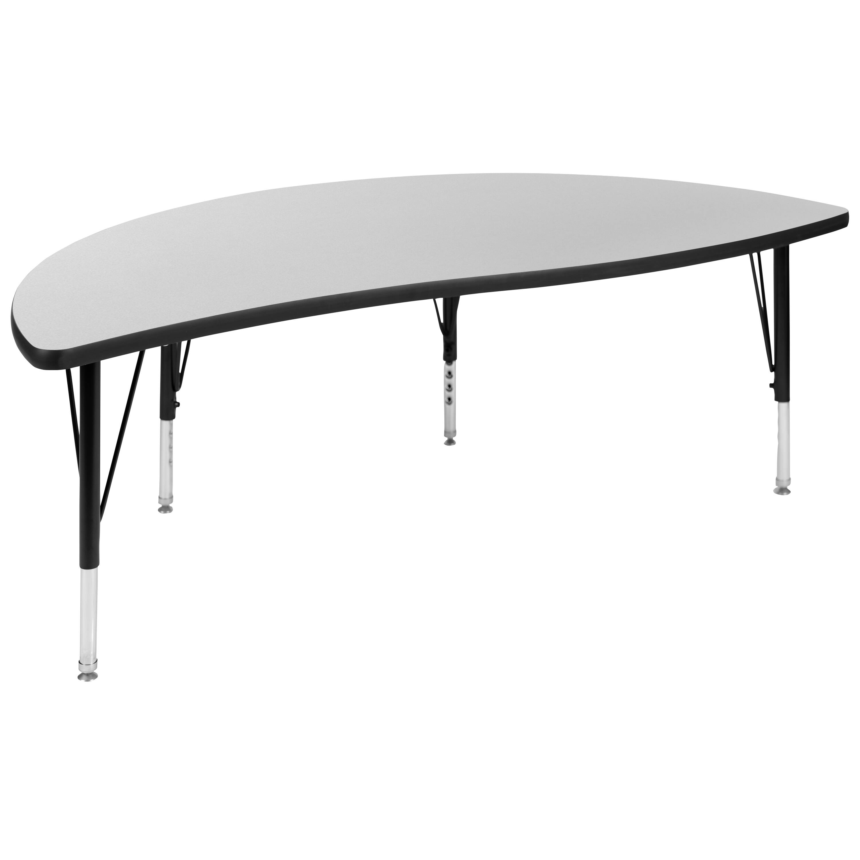 Alt View 9. Emma + Oliver - 60" Circle Wave Collaborative Laminate Activity Table Set with 14" Student Stack Chairs - Grey.