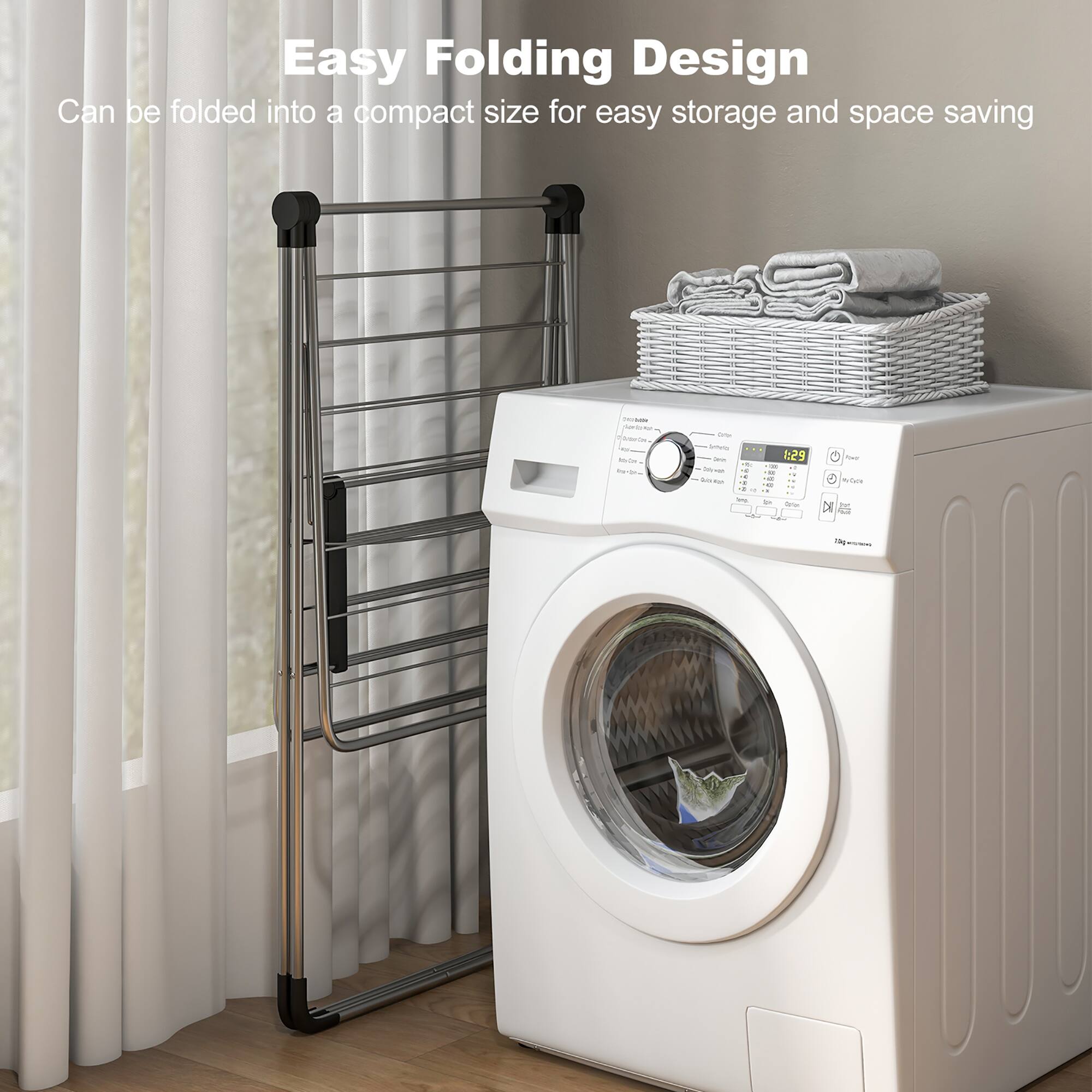 Easy Folding Design  
Can be folded into a compact size for easy storage and space saving
