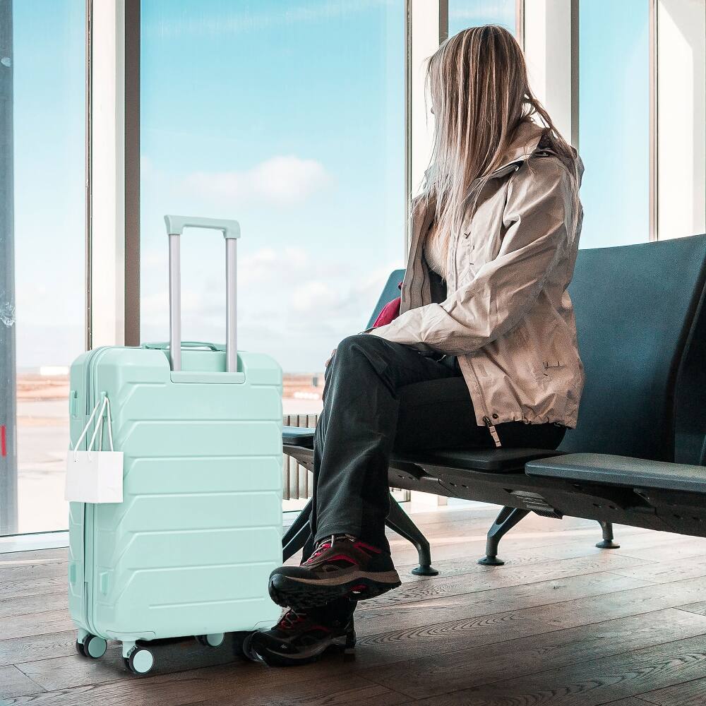 Alt View 3. Ropilly - Ropilly 3 Piece Hard Shell Luggage Set Mint Green Suitcase Set - Mint Green.