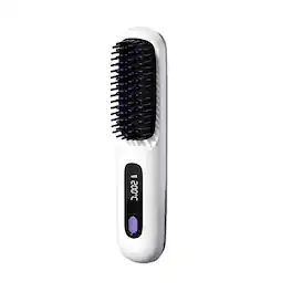 Cluzine - Cordless Negative Ion Hair Straightener Brush, 3-Temp Control, Anti-Scald, Portable