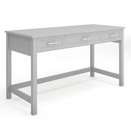 Martha Stewart - Hutton Shaker Style Home Office Desk with 3 Drawers - Gray Frame/Brushed Nickel Hardware