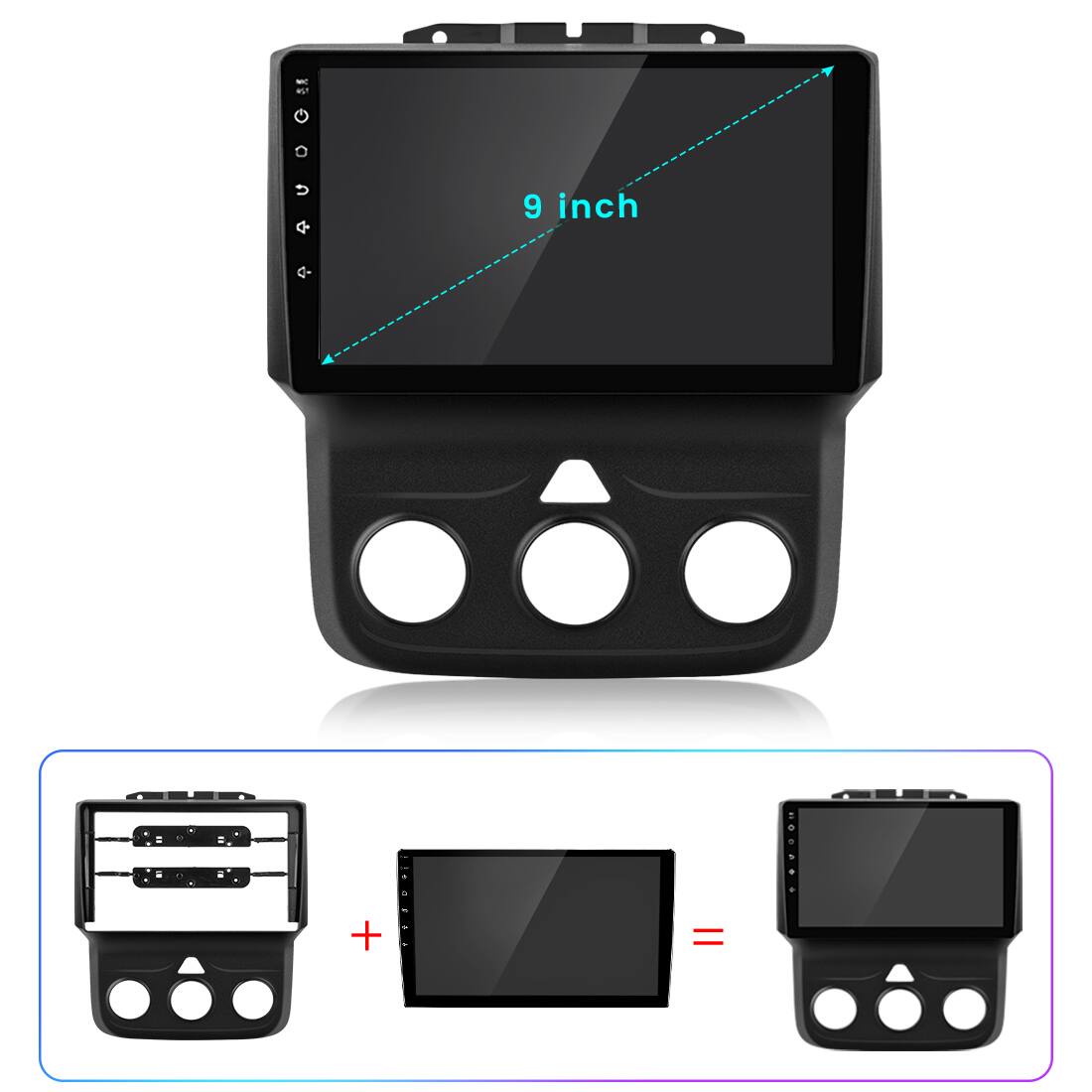 Back. Junsun - Linux System carplay Android auto Mirror Link For Dodge Ram 1500 2500 3500 2013 Manual AC Car Stereo Radio GPS Navi WIFI - Black.