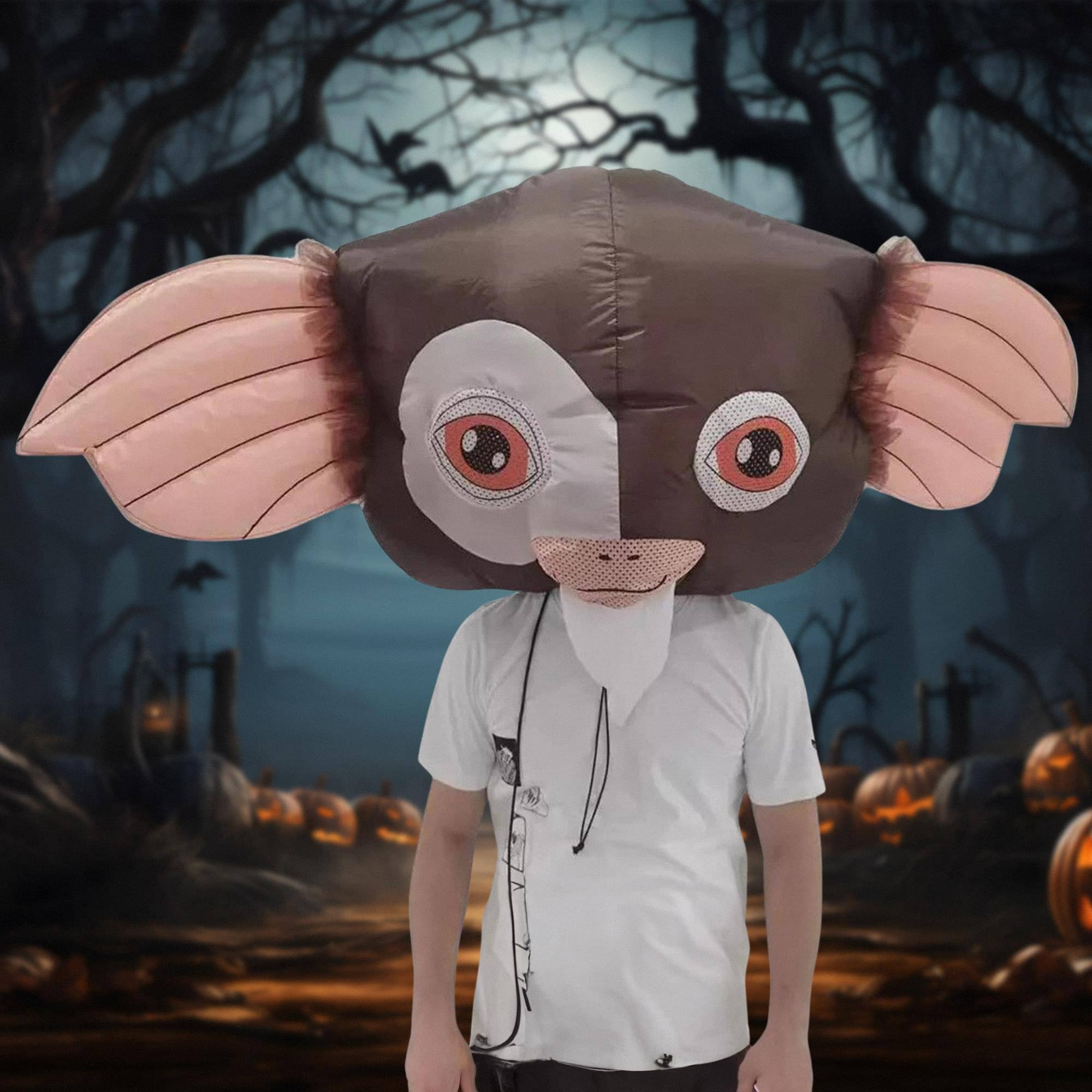 Alt View 1. Studio Halloween - Mischief Maker Gremlins Inspired Bobble Head Adult Costume - Brown.