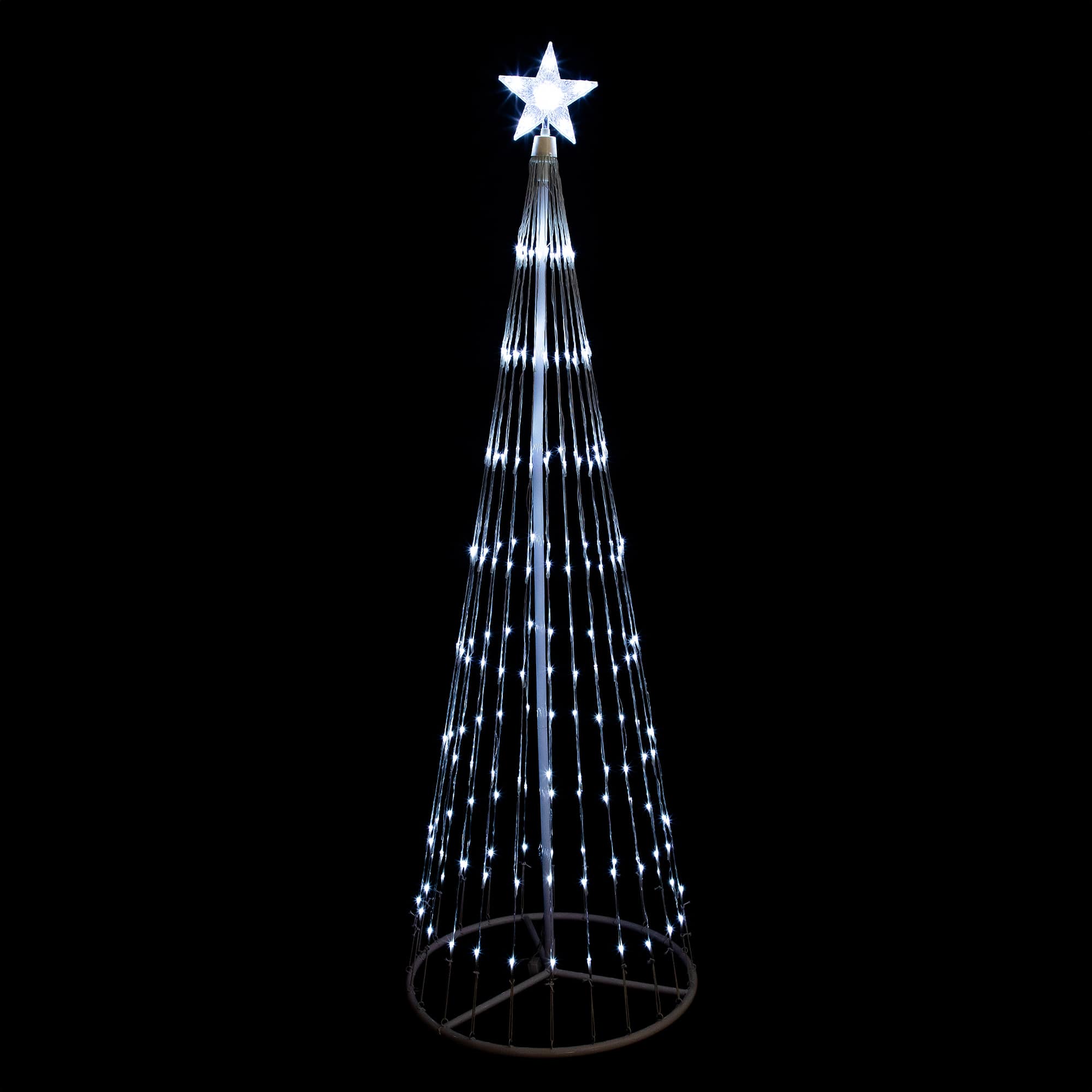 Northlight - LED Lighted Multi-Function Show Cone Outdoor Christmas Tree - 12' - Pure - White