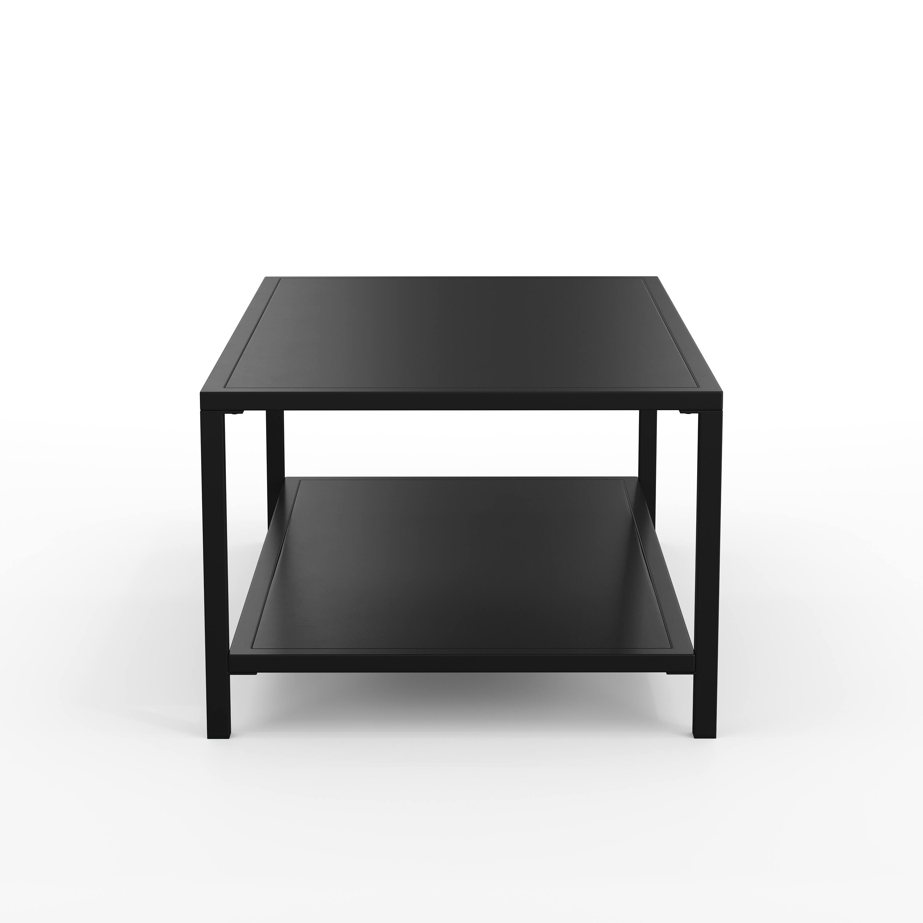 Alt View 8. Martha Stewart - Lily Pond All-Weather Steel Frame Patio Coffee Table with Lower Shelf - Black.