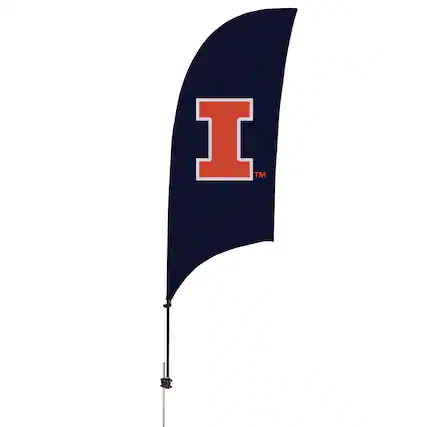 Front. Victory Corps - Illinois Fighting Illini 7.5' Razor Feather Stake Flag - Navy.
