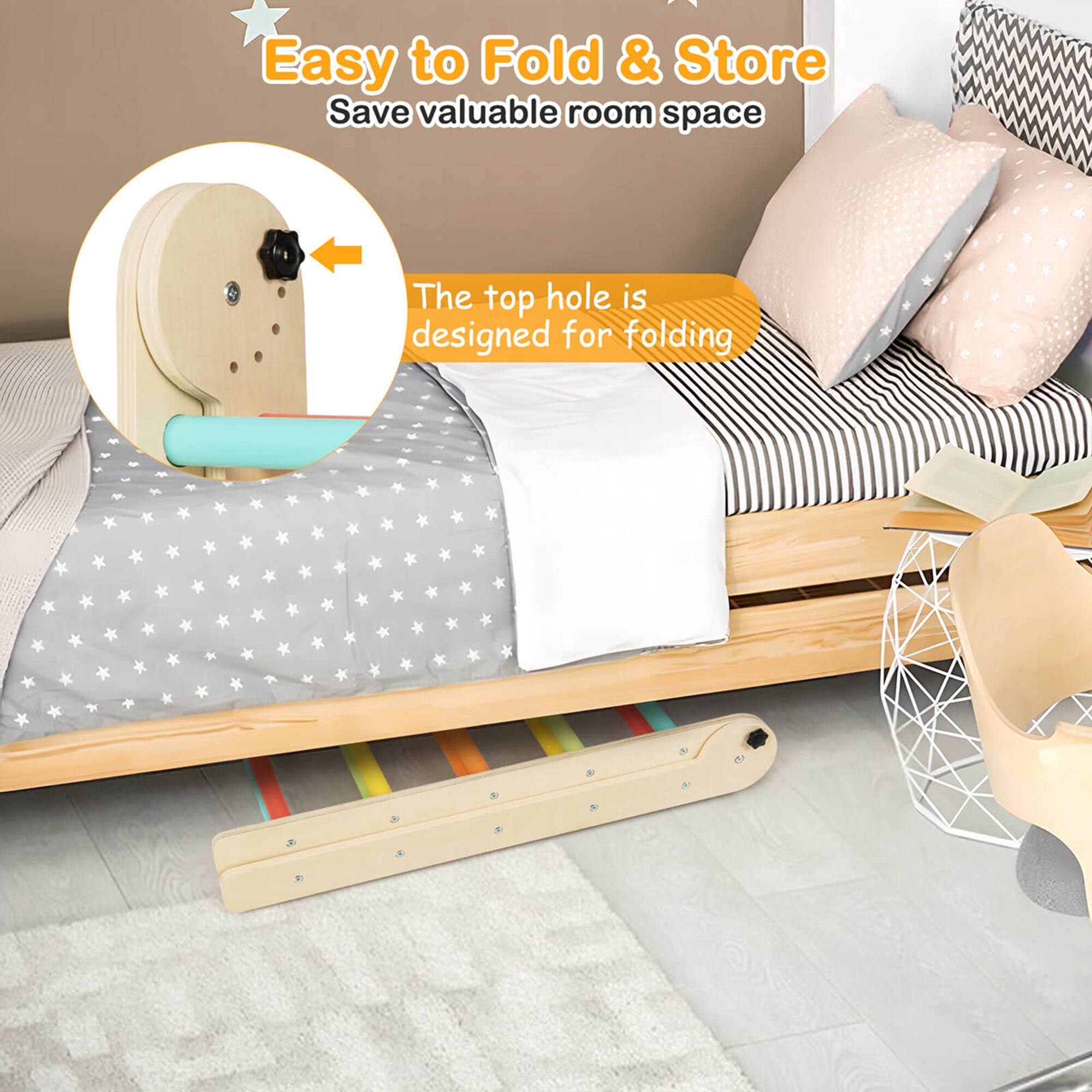 Easy to Fold & Store
Save valuable room space
The top hole is designed for folding