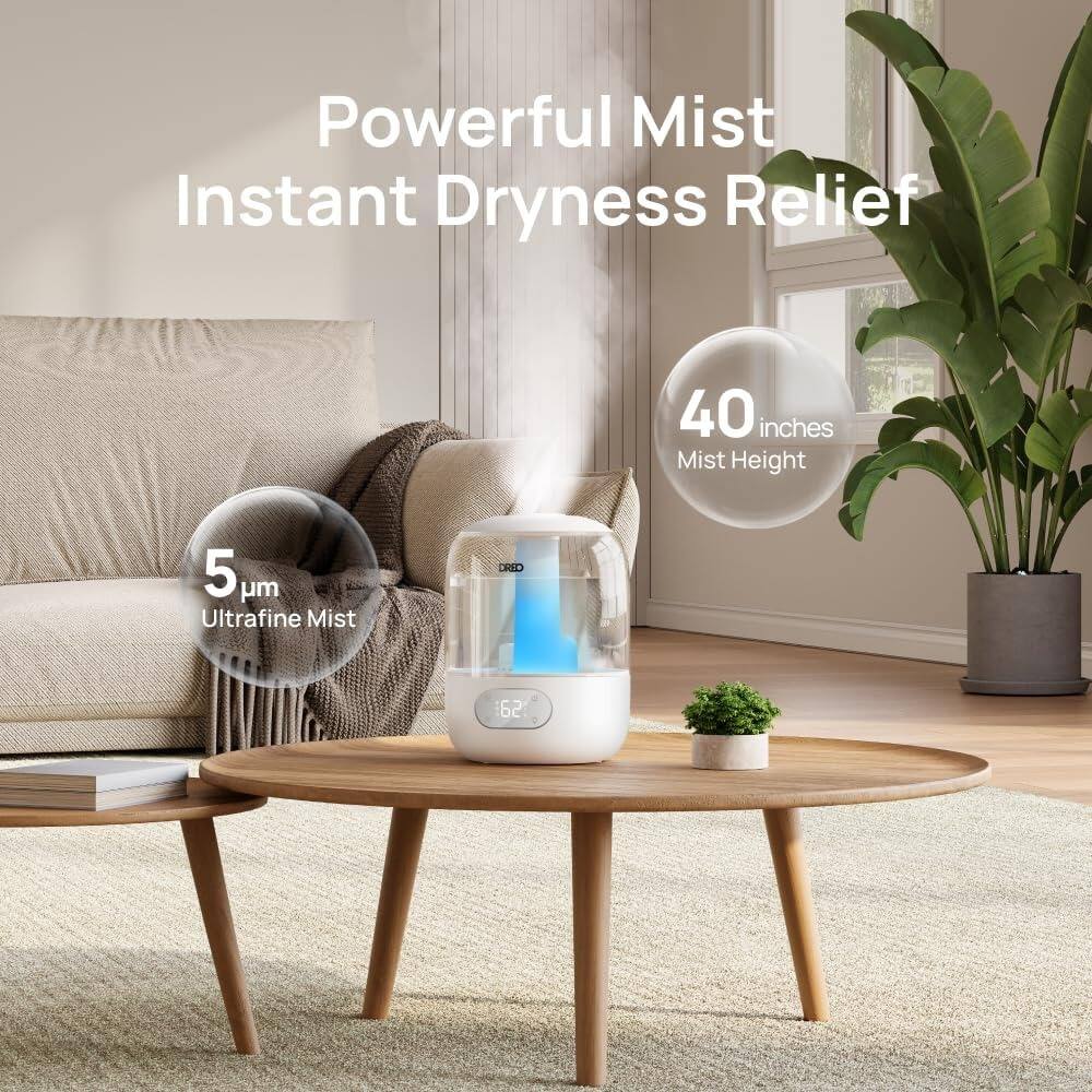 Powerful Mist  
Instant Dryness Relief  

40 inches Mist Height  

5 µm Ultrafine Mist  

DRID 62