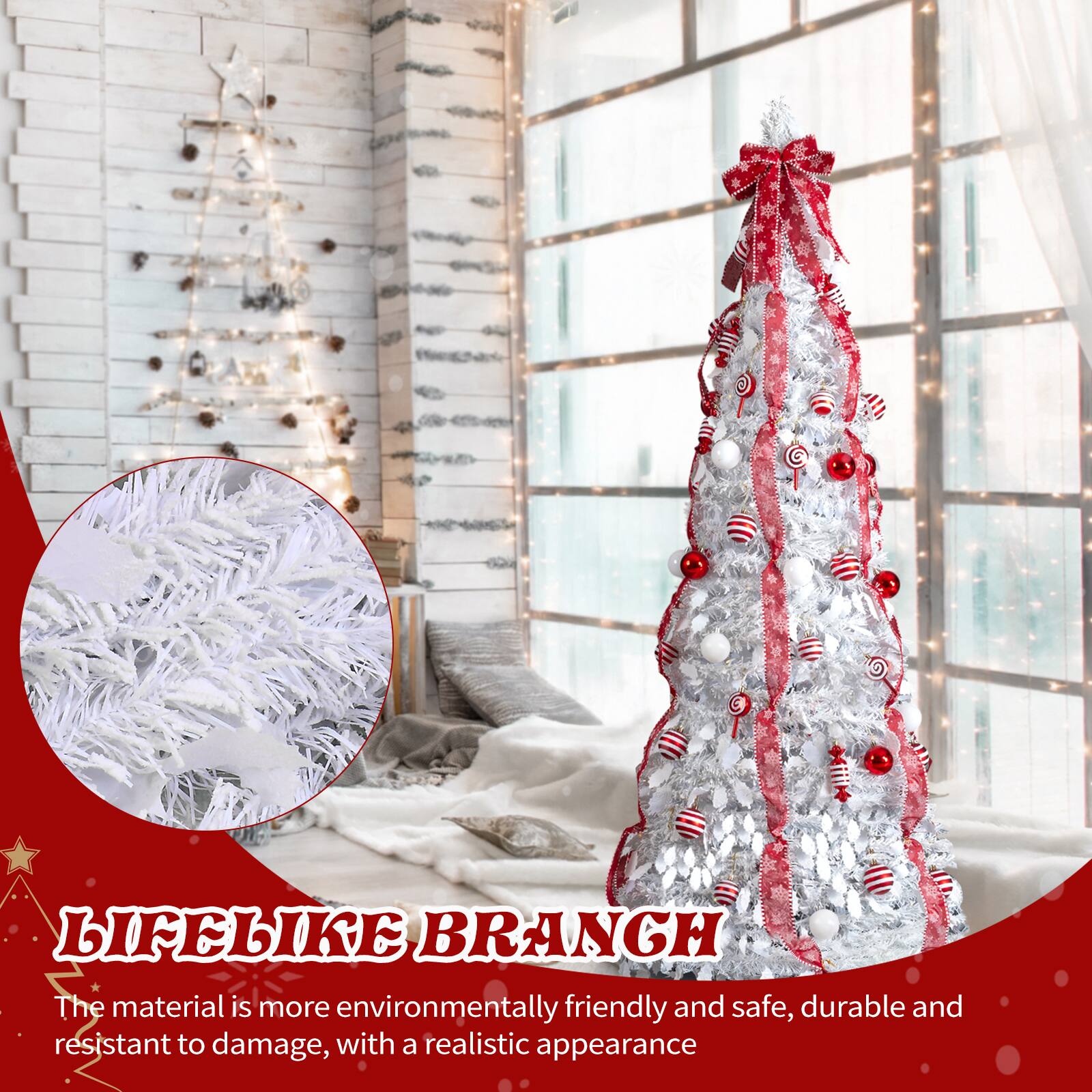 LIFELIKE BRANCH  
The material is more environmentally friendly and safe, durable and resistant to damage, with a realistic appearance