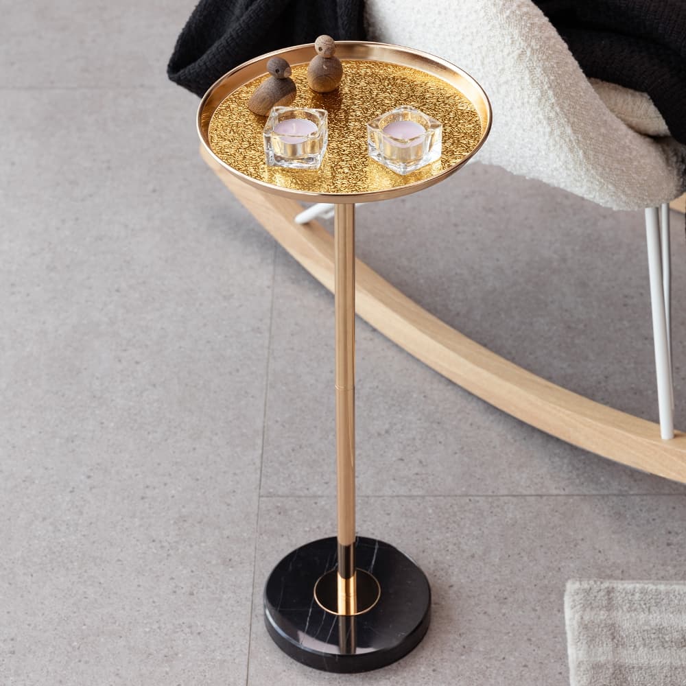 Loheer - Adjustable Side Table Small Tea Martini Table Marble Pedestal End Table - Gold price history on PriceWatchPro