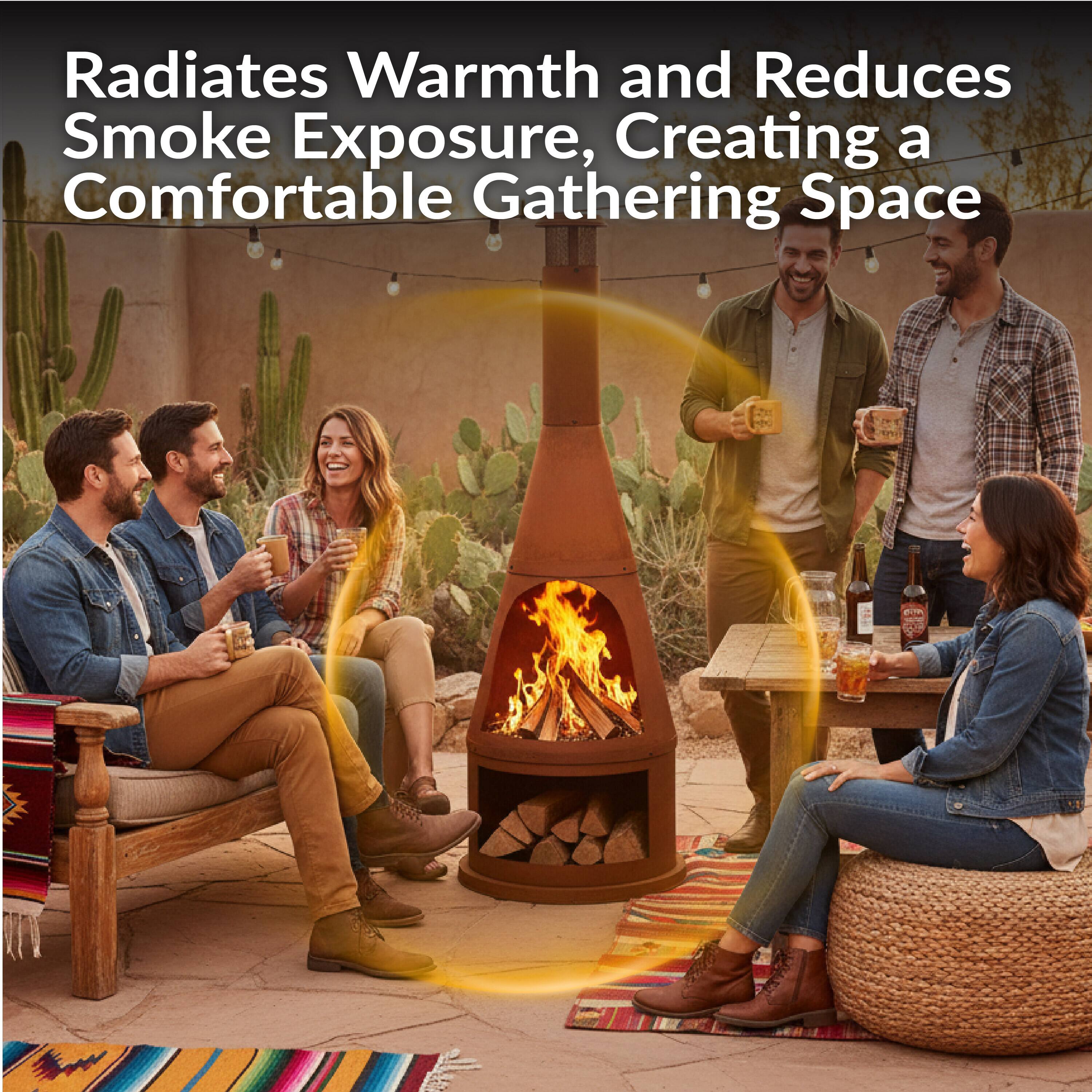Radiates Warmth and Reduces Smoke Exposure, Creating a Comfortable Gathering Space