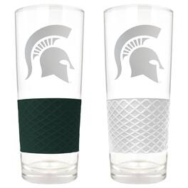 Great American Products - Michigan State Spartans 22oz. Logo Score Pint Glass Two-Piece Set - Multicolor