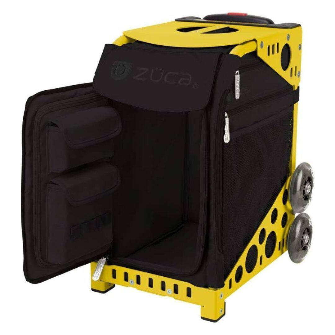 Back. Zuca - ZUCA Stealth Insert Bag and Yellow Frame with Flashing Wheels - Two-Tone.