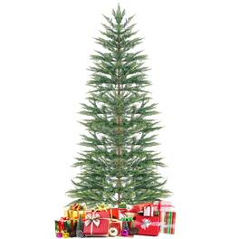 WELLFOR - 7.5 ft Pre‑lit Hinged Artificial Christmas Tree with 612 Branch Tips &540 LED Lights, Holiday Indoor Decoration - Green