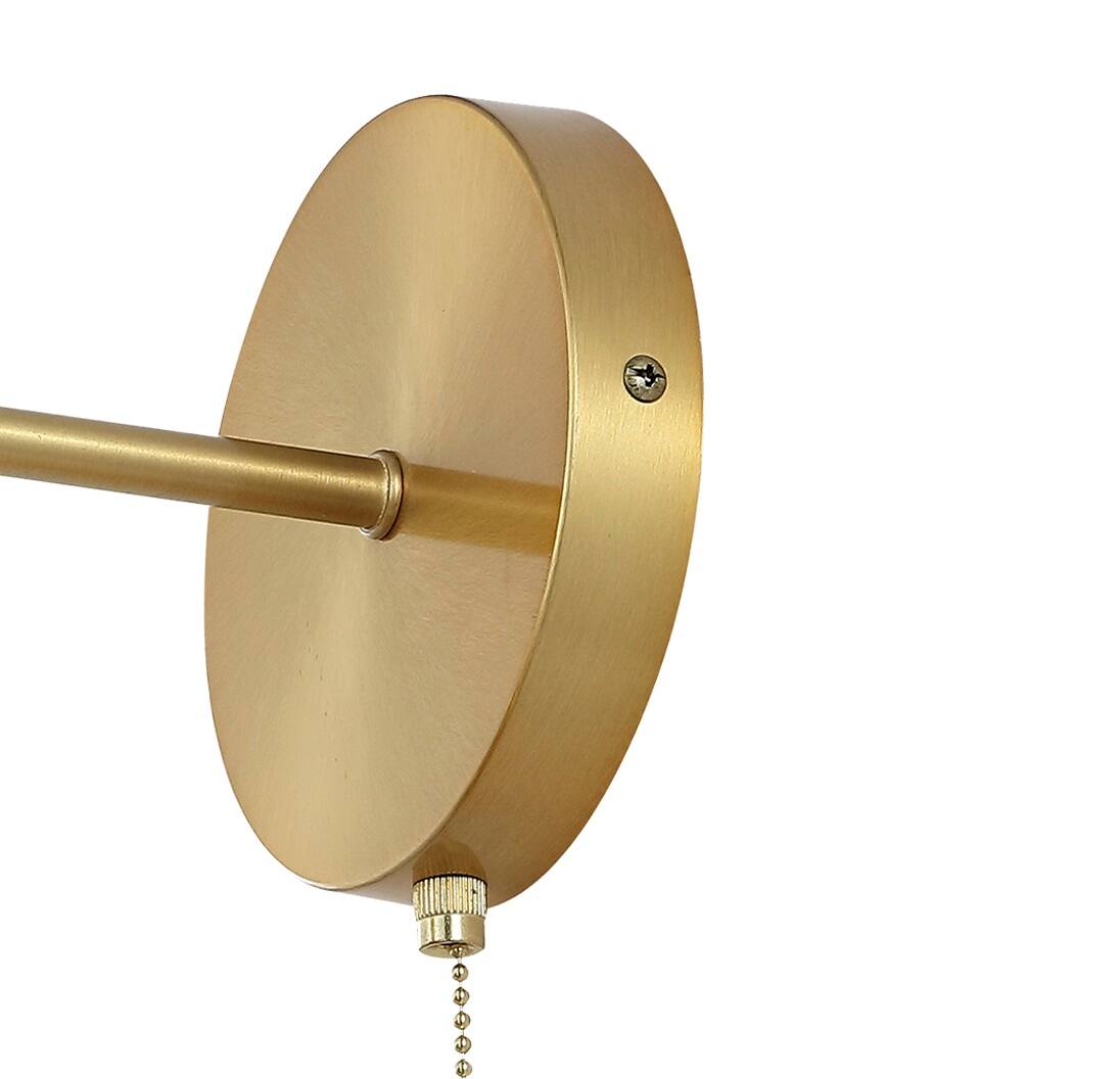 Alt View 4. Jonathan Y - Hudson 6.5" 1-Light Farmhouse Bohemian Iron LED Sconce, Brass Gold (Set of 2) - Brass Gold.