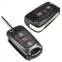 HQRP - Flip Folding Key Fob Shell Case 3-Button Remote Cover for Kia Soul 2010-2013 2-Pack - Black