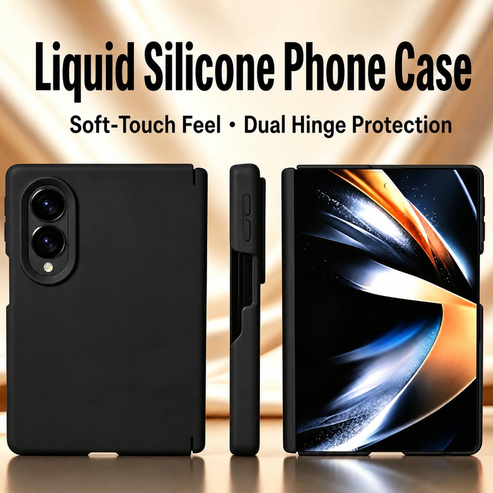Liquid Silicone Phone Case  
Soft-Touch Feel • Dual Hinge Protection
