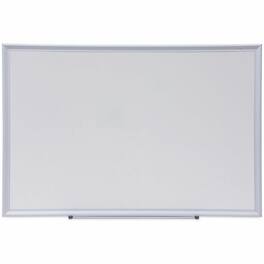 Universal - Deluxe Melamine Dry Erase Board, 36 x 24" , White Surface, Satin Aluminum Frame" - 36 x 24