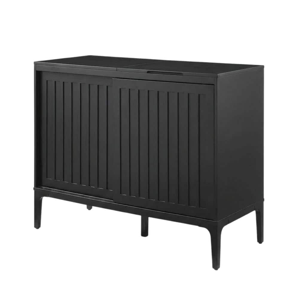 Crosley Furniture - Asher Large Record Player Cabinet With Vinyl Storage - Matte Black price history on PriceWatchPro