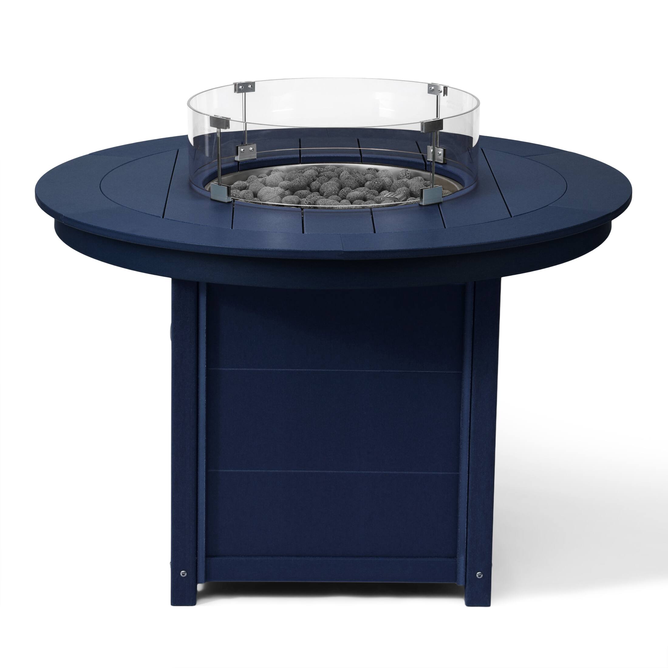 Alt View 1. WestinTrends - WestinTrends Helios 47" Modern Outdoor Patio Propane Gas Round Fire Pit Table - Navy Blue.