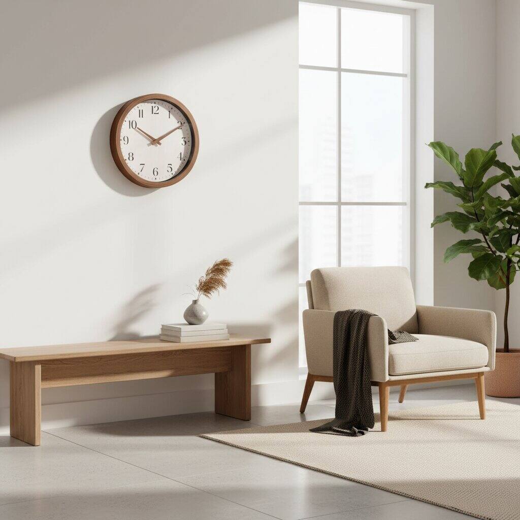 Alt View 1. Dazzed Corner - 12 Inch Silent Wall Clock - Brown.