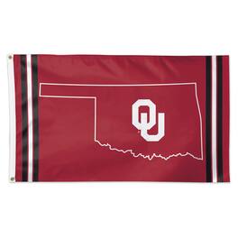 WinCraft - Oklahoma Sooners 3' x 5' Deluxe State Shape Design Single-Sided Flag - Multicolor