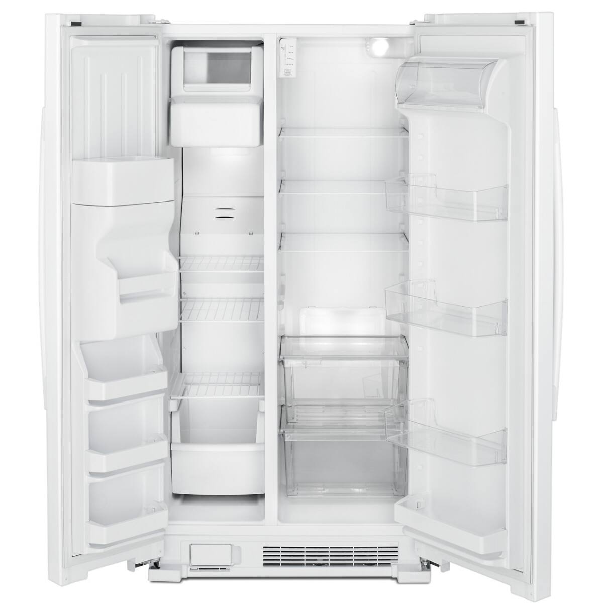 Angle. Amana - Amana - 24.5 Cu. Ft. Side-by-Side Refrigerator with Water and Ice Dispenser - Stainless steel - White.