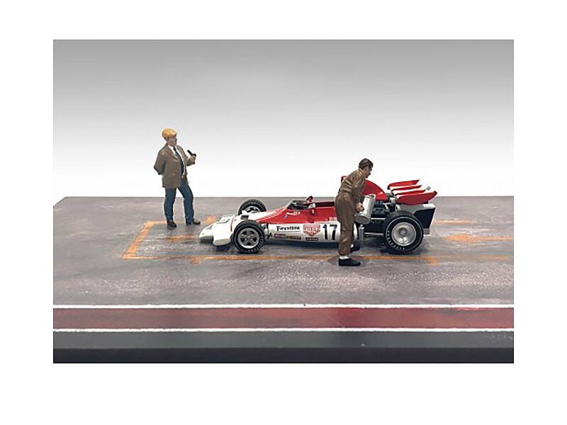 Left. American Diorama - "Race Day" Two Diecast Figures Set 4 for 1/43 Scale Models by American Diorama - Multi.