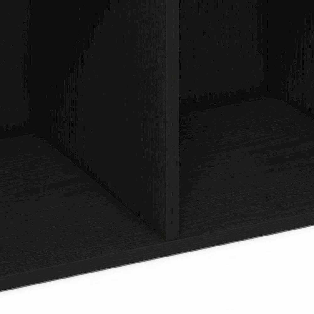 Alt View 2. FurniFact - Black 3-Tier Display Bookcase with Wooden Shelves for Living Room or Office - Black Oak.