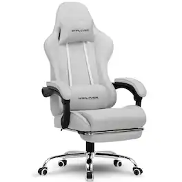 GTPlayer - Gaming Chair Breathable Fabric Ergonomic Computer Desk Chair - Light Gray