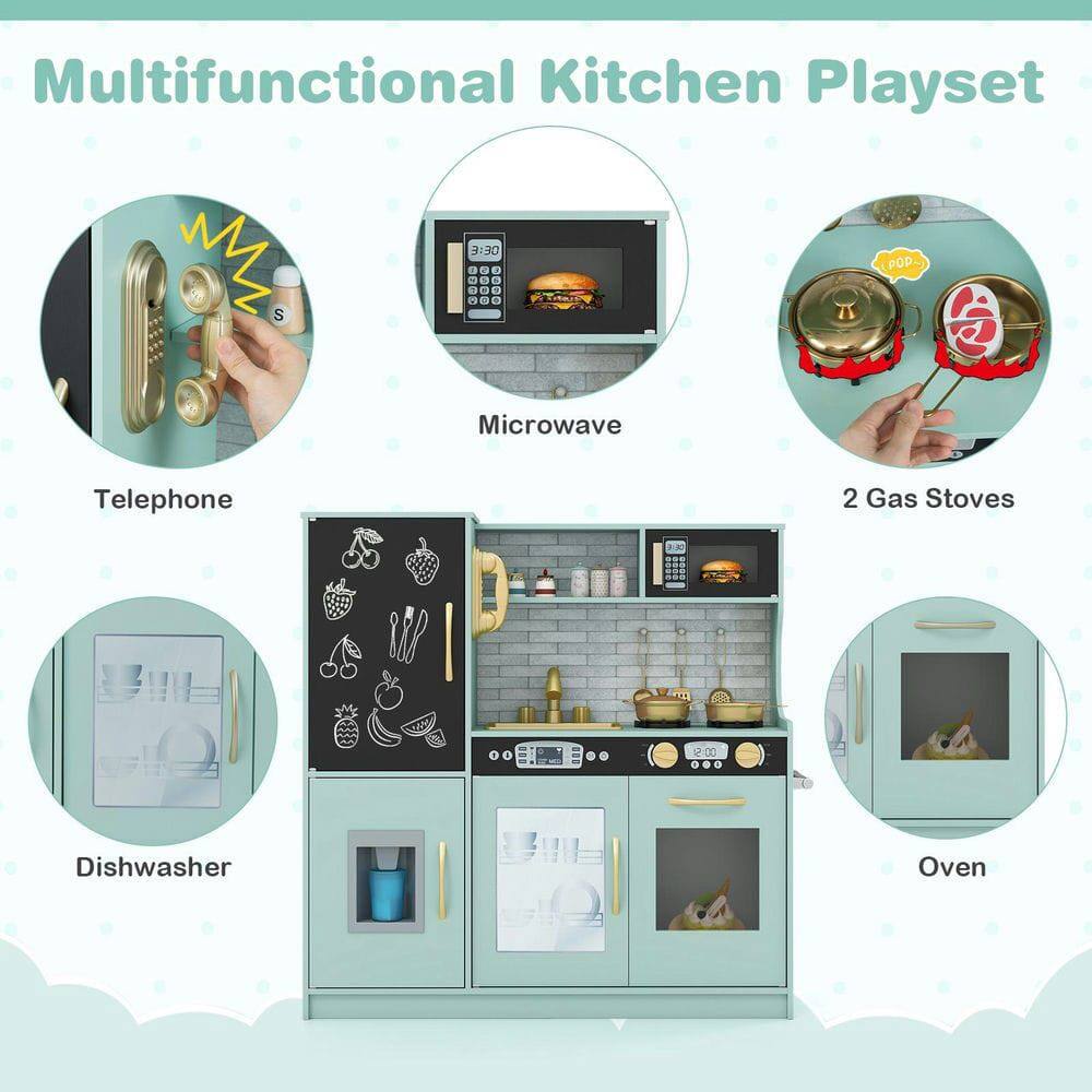 Multifunctional Kitchen Playset

- Telephone
- Microwave
- 2 Gas Stoves
- Dishwasher
- Oven