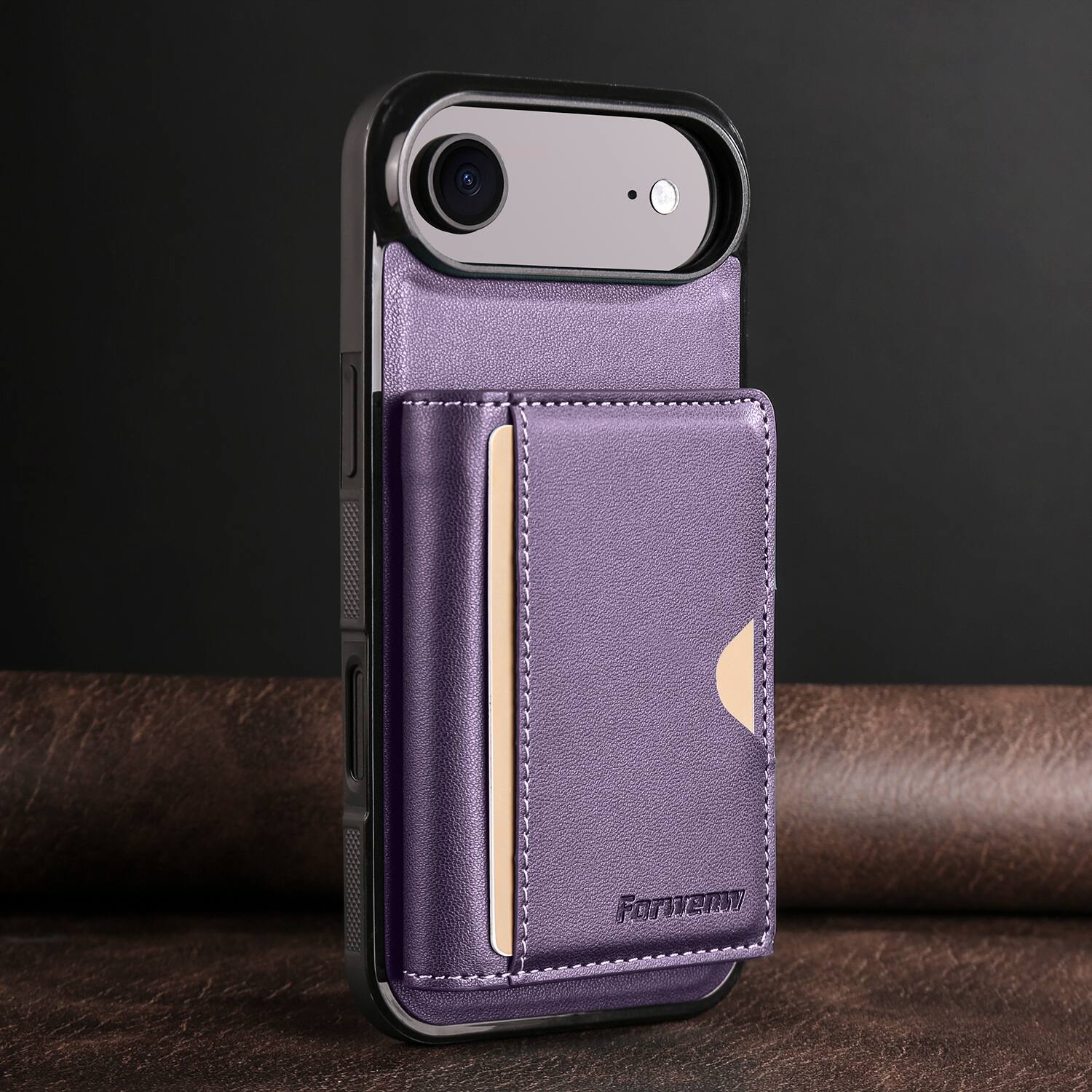 Alt View 2. Dteck - 2-in-1 Magnetic Detachable Wallet Case for Apple iPhone Air, PU Leather Shockproof Cover with Kickstand - Purple.