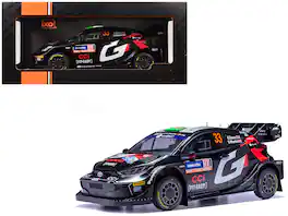 IXO - Toyota GR Yaris Rally1 Hybrid #33 Elfyn Evans - Scott Martin 2nd Place Rally Sweden (2024) 1/18 Diecast Model Car Models - Black