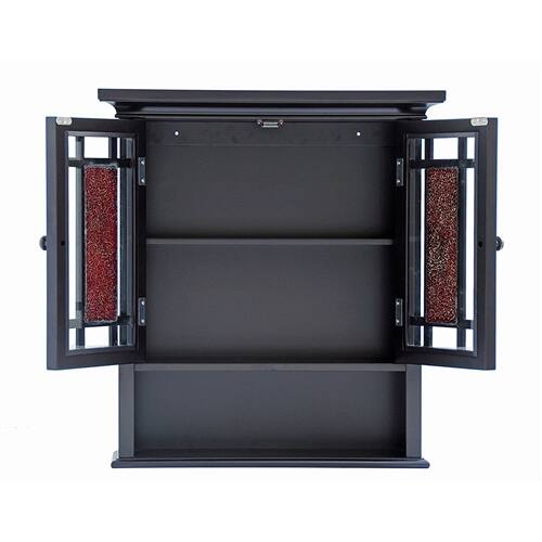 Back. SlickBlue - Sleek Bathroom Wall Cabinet with Amber Mosaic Glass Accents - Espresso.