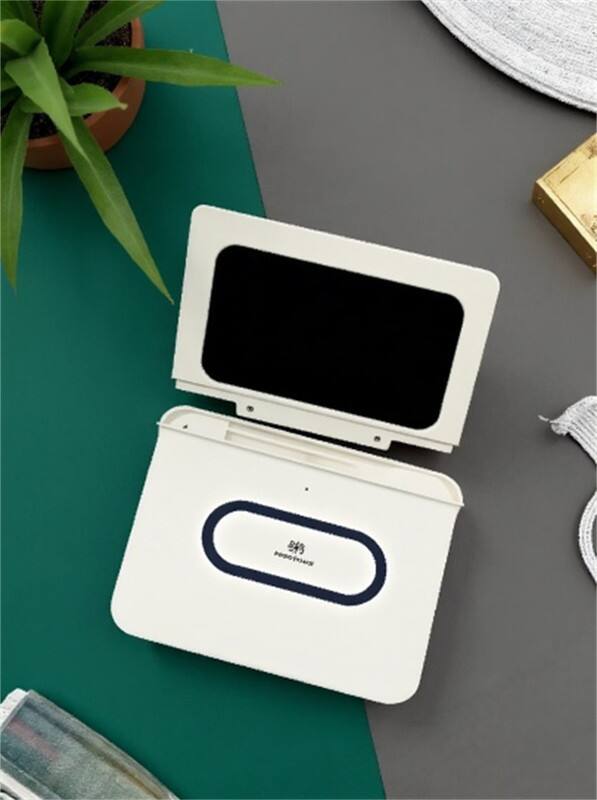 Alt View 1. RISOKEYS - RISOKEYS Multifunctional Separated Clock Wireless Charger - 3-in-1 Desk Alarm Clock Wireless Charging Station - Black.