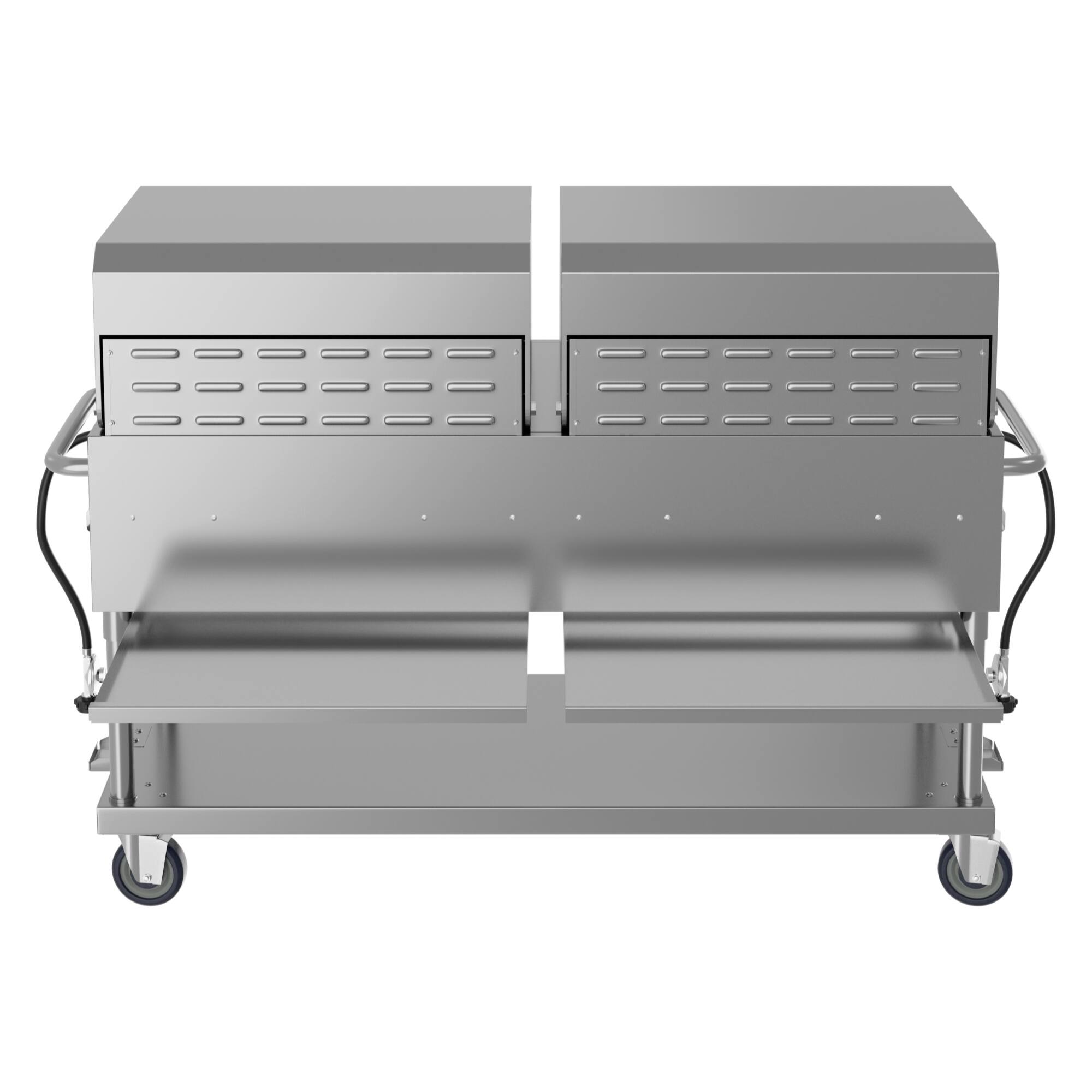 Alt View 4. Koolmore - 60 in. 8-Burner Commercial Outdoor Propane Gas Grill with 2 Roll Dome Covers in Stainless-Steel, (CGKIT6-D30D30) - Stainless Steel.