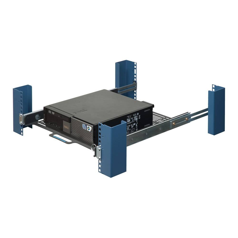 Alt View 1. RackSolutions - RackSolutions 1U Dry Sliding Computer Shelf 20in (D) - Black.