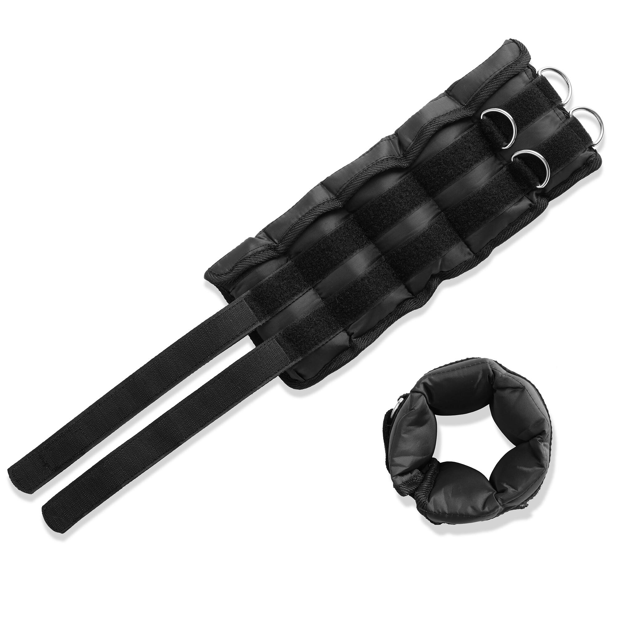 Alt View 2. Philosophy Gym - Adjustable Ankle Wrist Weights Pair - Set with Removable Weights - Black.