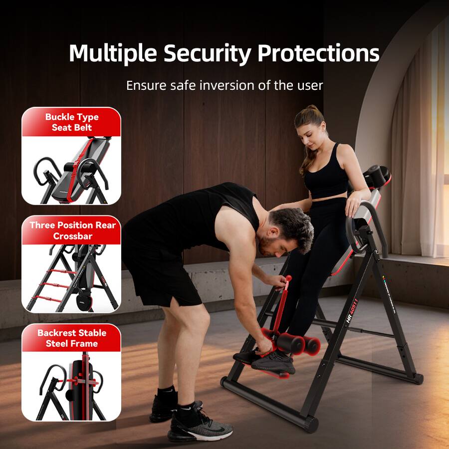Multiple Security Protections  
Ensure safe inversion of the user  

- Buckle Type Seat Belt  
- Three Position Rear Crossbar  
- Backrest Stable Steel Frame  

40S1 2484
