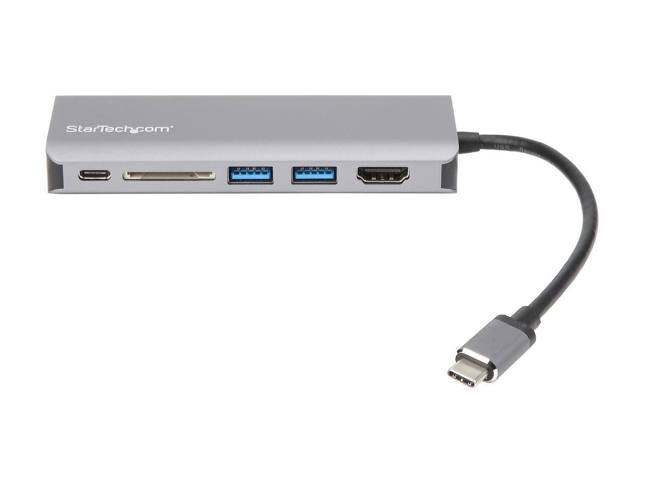 Alt View 1. StarTech.com - StarTech.com USB-C Multiport Adapter - 4K HDMI, 3x USB 3.0, SD, GbE, 60W PD Pass-Through (DKT30CSDHPD3).