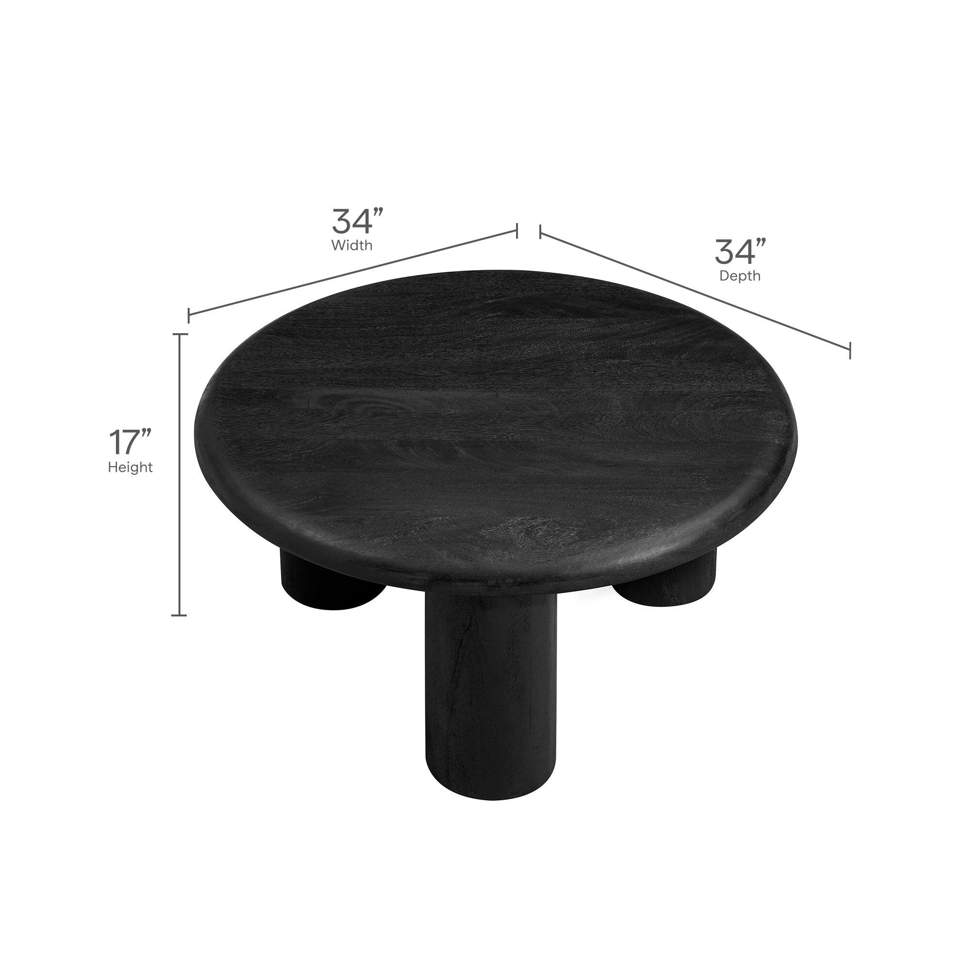 34" Width  
34" Depth  
17" Height
