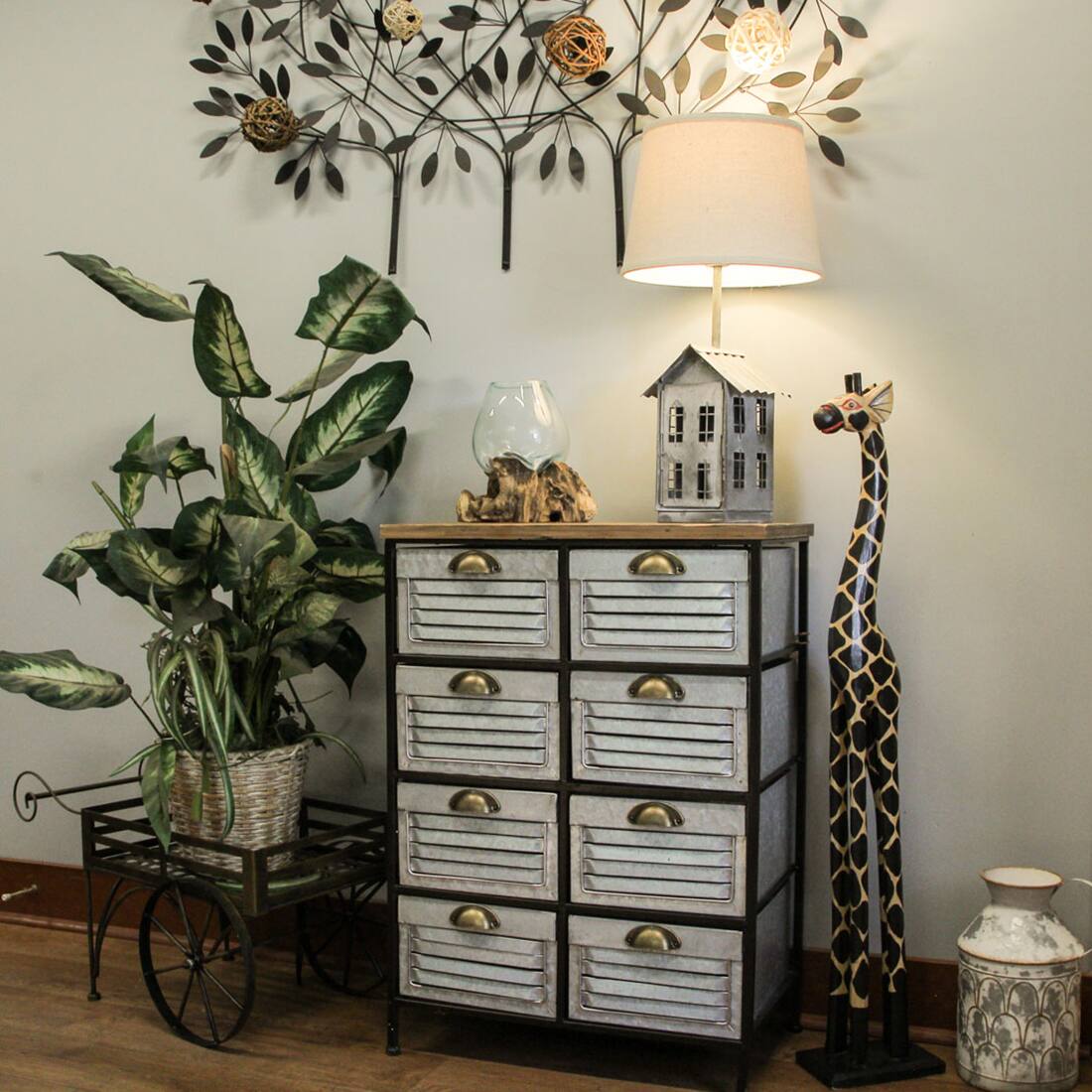 Alt View 4. Zeckos - 36 Inch Hand Carved Wooden Giraffe Sculpture Safari Home Decor Figurine Statue - Brown.