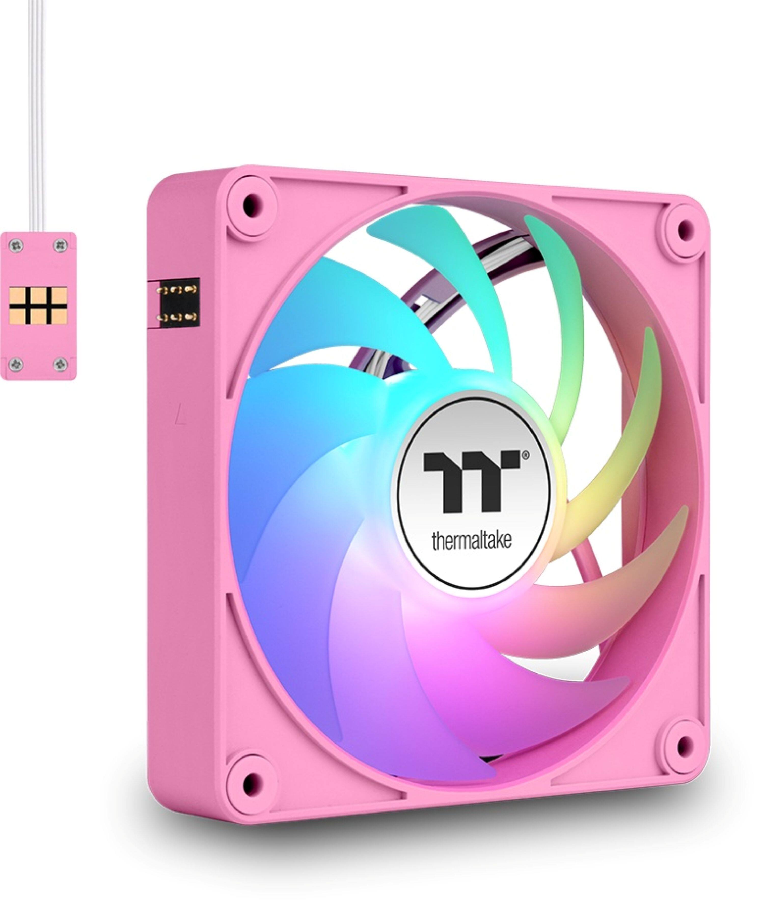 Alt View 2. Thermaltake - CT120 EX ARGB Sync 120mm Computer Case Cooling Fan (3-Pack) - Bubble Pink.